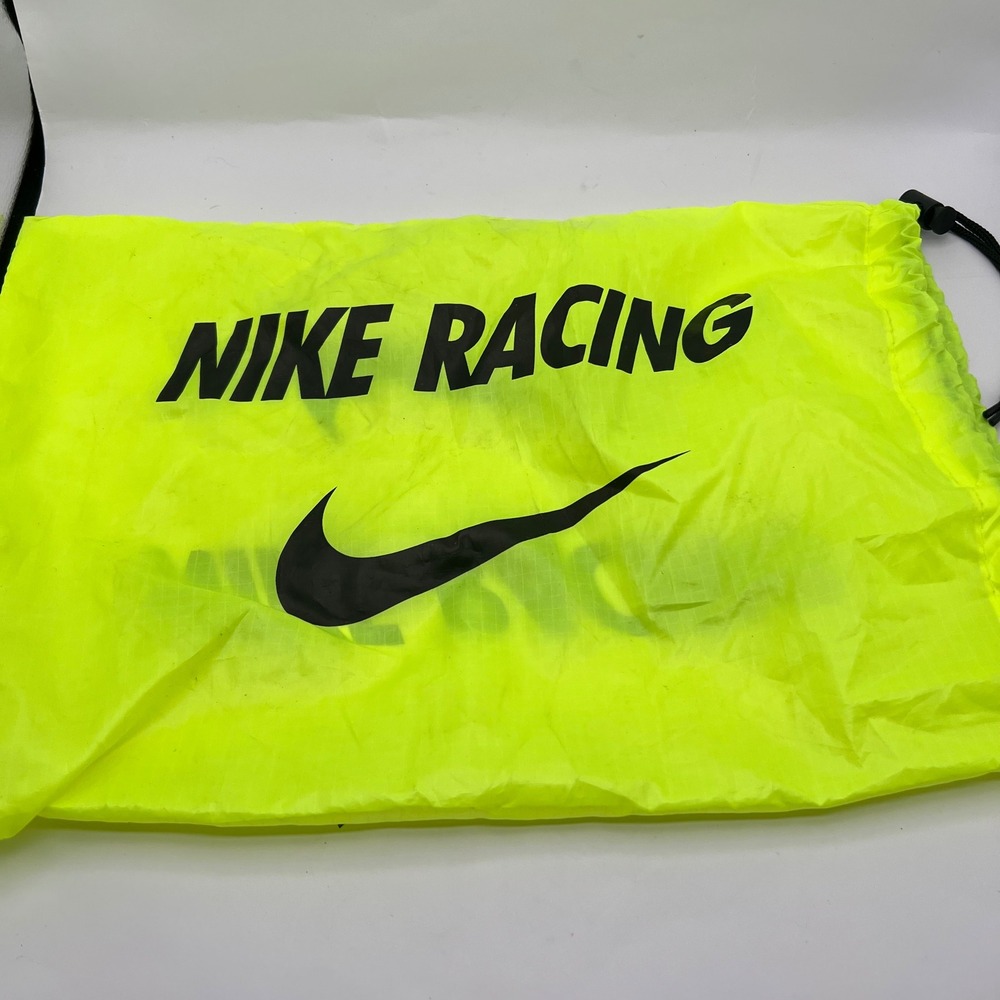 Nike Racing Drawstring Bag Volt Neon Yellow Ripstop Cinch Sack Shoe track bag
